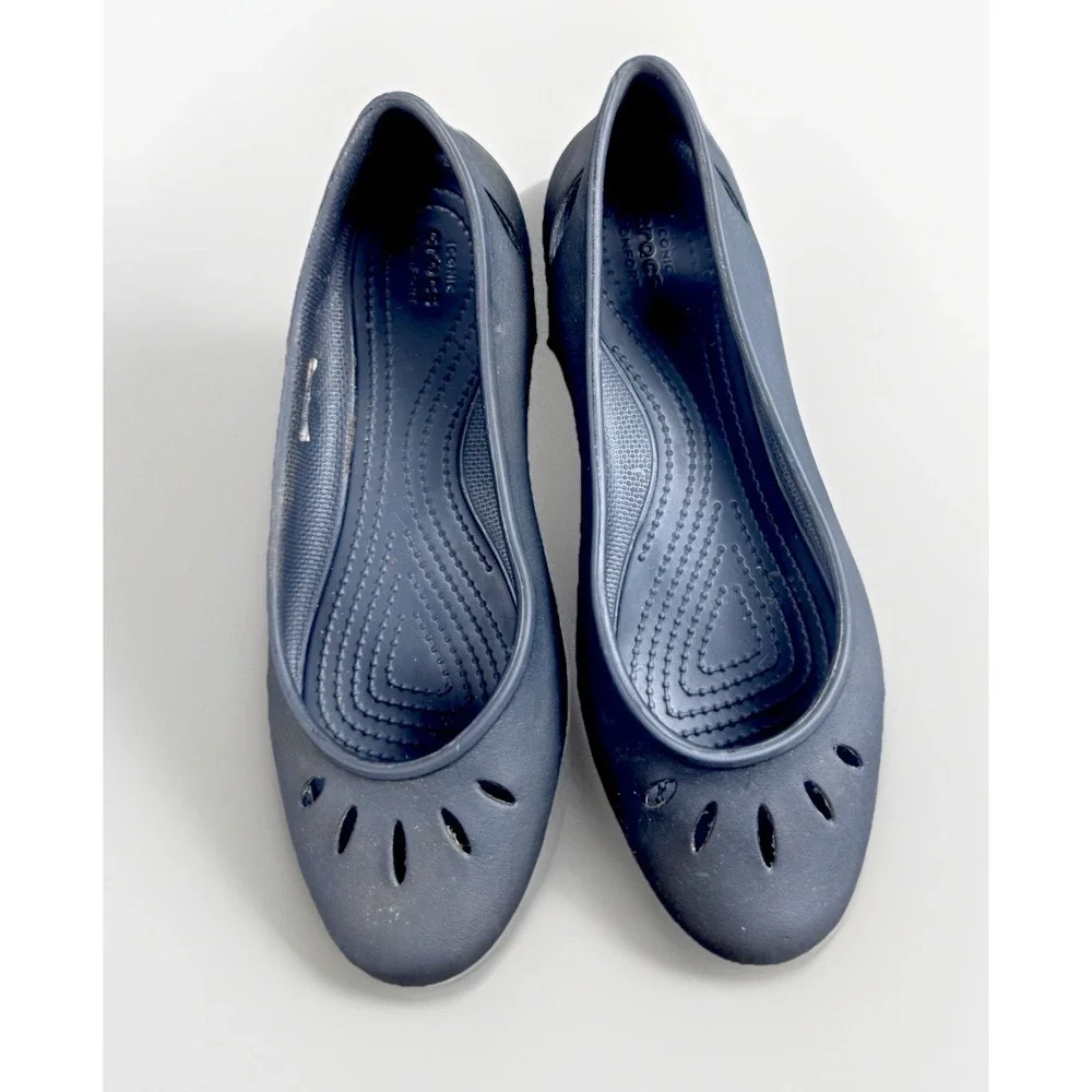 Crocs Kadee Ballet Flats Womens Size 9 W Solid Black Slip-On Comfort Water Shoes